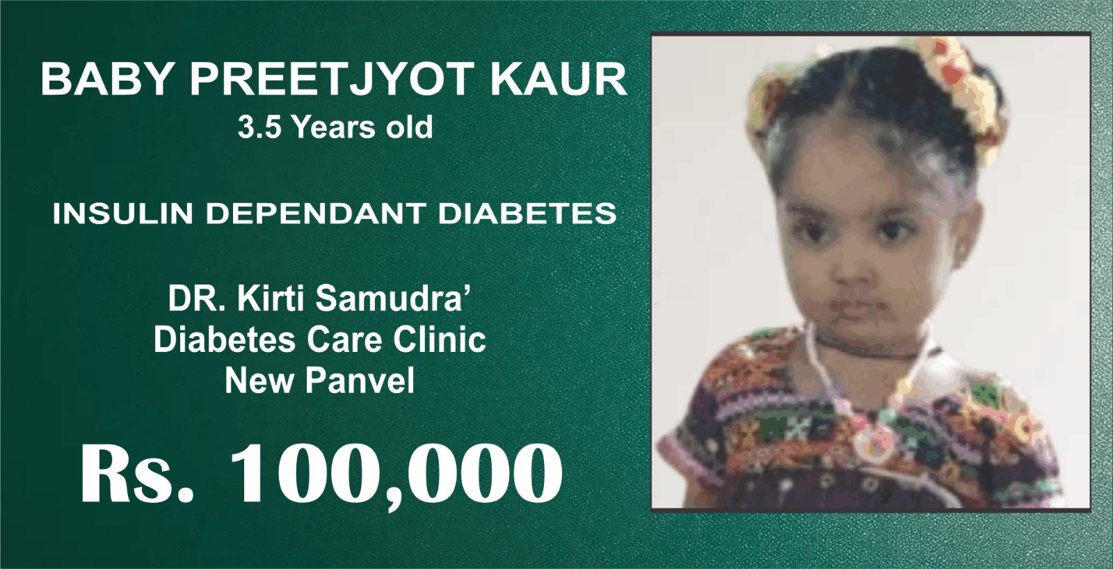 Support Baby Preetjyot’s Daily Insulin Treatment